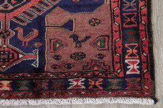 Oriental Hamadan Wool Hand - Knotted Geometric One - of - a - Kind Oriental Area Rug 5x7 6