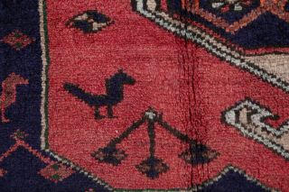 Oriental Hamadan Wool Hand - Knotted Geometric One - of - a - Kind Oriental Area Rug 5x7 7