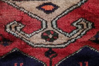 Oriental Hamadan Wool Hand - Knotted Geometric One - of - a - Kind Oriental Area Rug 5x7 8