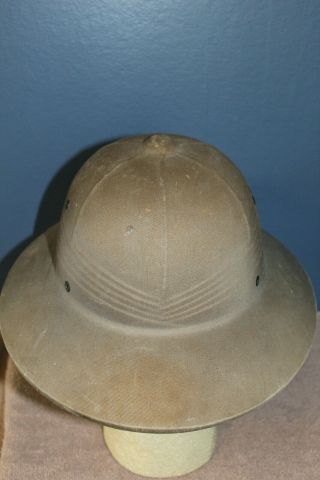 WW2 U.  S.  Navy (USN) Gray Fiber Pith Helmet with Headband and Chinstrap 4