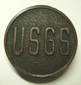 Ww1 Us Army Type Collar Disk - Usgs Us Geological Survey - Sb