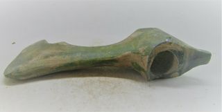 SCARCE CIRCA 900 - 1100AD VIKING ERA NORDIC BRONZE AXE HEAD SERPENT SHAPED AXE 3