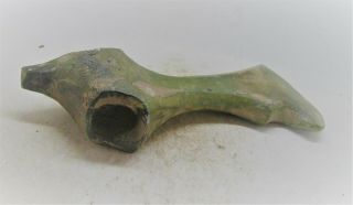 SCARCE CIRCA 900 - 1100AD VIKING ERA NORDIC BRONZE AXE HEAD SERPENT SHAPED AXE 4