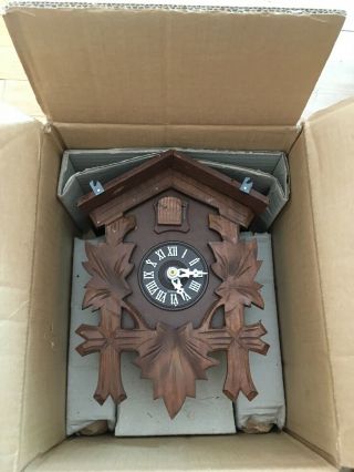 Vintage Wooden Cuckoo Clock Made In Germany Old Stock