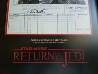 Vintage Star Wars Return of the Jedi Ewok Storyboard Robert Watts Prop Store 5