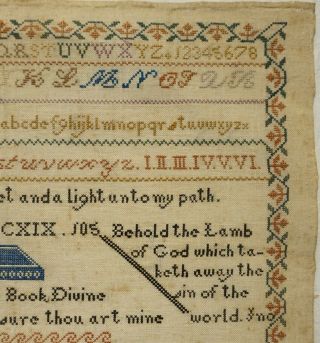 MID/LATE 19TH CENTURY MOTIF & QUOTATION SAMPLER BY JANE UNDERHILL AGE 9 - c.  1869 7