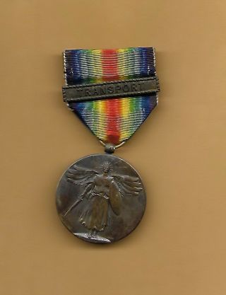 U.  S.  Ww1 Victory Medal With Navy Transport Bar