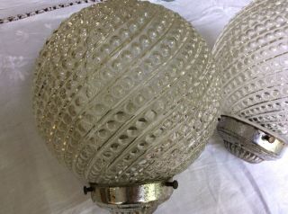 Gorgeous Art Deco clear glass bobbly light shades 2