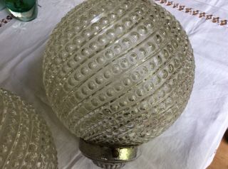 Gorgeous Art Deco clear glass bobbly light shades 3