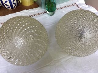 Gorgeous Art Deco clear glass bobbly light shades 6