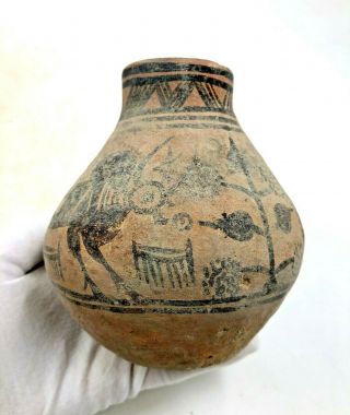 Indus Valley Ca.  2200 Bc Terracotta Cup Depicting Zebu Bull R61