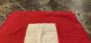 2 Antique Signal Corp Flag - Civil War / WWI / WWII wigwag corps red white 11