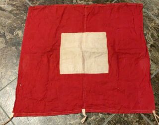 2 Antique Signal Corp Flag - Civil War / Wwi / Wwii Wigwag Corps Red White