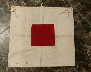2 Antique Signal Corp Flag - Civil War / WWI / WWII wigwag corps red white 2