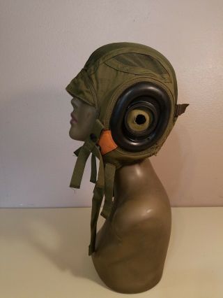 Korean War Era US Navy Gentex Flight Helmet Liner,  Pilot,  Tank Cap 59 H4 1.  7 3/8 2