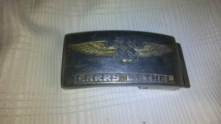 Vintage Usn Pilot Wings Belt Buckle Named Larry Bethel