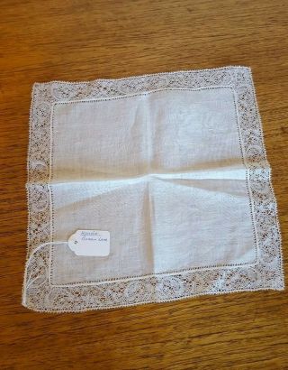Antique Bobbin Lace Handkerchief