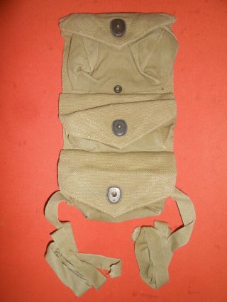 U.  S.  Army: - - Wwii 1944 - - Triple Granade Pouch With Dated 1944 Web Military