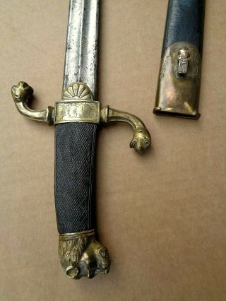 Scarce 1810 - 30 Antique French Marine Artillery? Officers Sword Dagger Sabre
