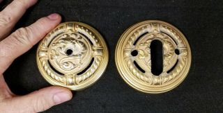 2 Sherle Wagner Gold Plated Tub Fixture Plates