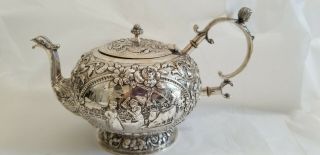 Antique Dutch Sterling Silver Teapot 1850 