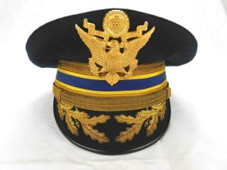 Named Vintage Us Army Military Chemical Field Dress Blue Asu Officer Hat 6 5/8