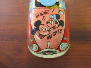 VINTAGE MARX WALT DISNEY PRODUCTIONS TIN LITHO WIND UP DONALD DUCK CAR 4