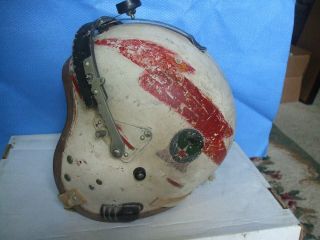 Early U.  S.  Air Force Flight Helmet Type P - 4a Red Lightening Bolt Insignia Af33