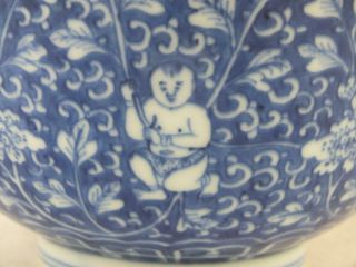 KANGXI 1662 - 1722 CHINESE PORCELAIN BLUE AND WHITE BOYS BOWL 2