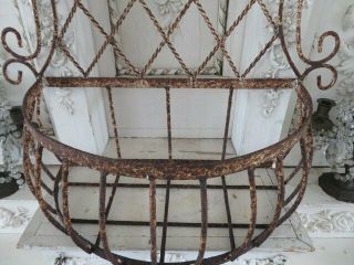 OMG Old Vintage Metal PLANT HOLDER PLANTER Chippy Rusty Hang or Sit FLOWERS 5