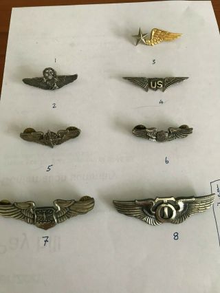 7 Wwii & Later Various Pilots Wings