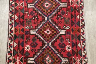 Persian Lori 3x5 Wool Hand - Knotted Geometric Tribal Oriental Foyer Rug Red 3