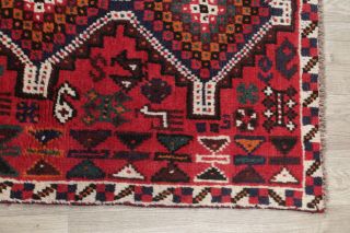 Persian Lori 3x5 Wool Hand - Knotted Geometric Tribal Oriental Foyer Rug Red 9