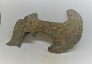 Scarce Circa 1000ad Viking Era Nordic Bronze Battleaxe Head War Object