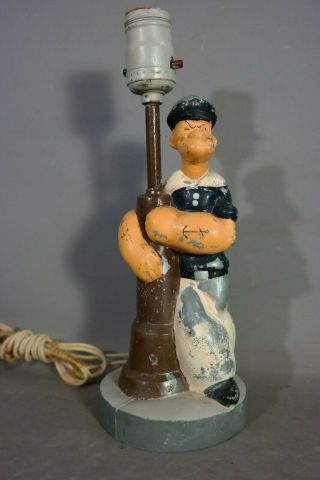 1935 Antique ART DECO Era POPEYE the SAILOR MAN Figural STATUE Old IDEALITE LAMP 3