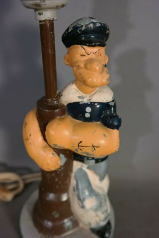 1935 Antique ART DECO Era POPEYE the SAILOR MAN Figural STATUE Old IDEALITE LAMP 4