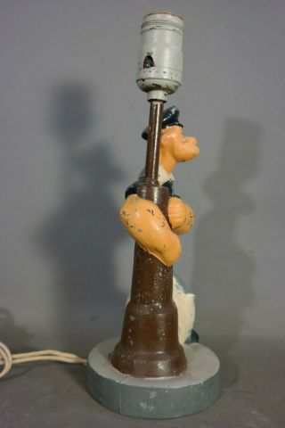 1935 Antique ART DECO Era POPEYE the SAILOR MAN Figural STATUE Old IDEALITE LAMP 5