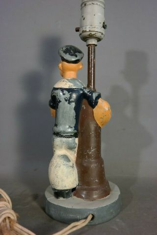 1935 Antique ART DECO Era POPEYE the SAILOR MAN Figural STATUE Old IDEALITE LAMP 6