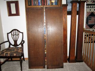 Pair HUGE Tiger Oak Library Architectural Panels Victorian Gothic Church Doors? 5