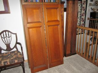 Pair HUGE Tiger Oak Library Architectural Panels Victorian Gothic Church Doors? 6