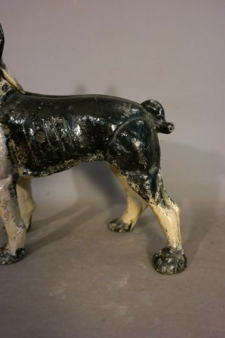 RARE Antique LEFT FACING Old HUBLEY Dog CAST IRON BOSTON TERRIER Statue DOORSTOP 3