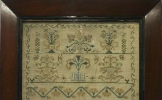 EARLY/MID 19TH CENTURY MOTIF & VERSE SAMPLER BY ELIZABETH BENNETT AGED 10 - 1839 9