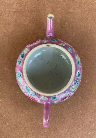 Antique Straits Chinese Nyonyaware Pink Floral Teapot 3