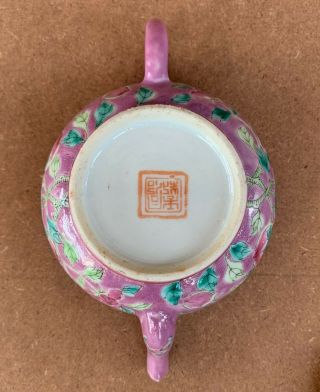 Antique Straits Chinese Nyonyaware Pink Floral Teapot 5