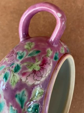 Antique Straits Chinese Nyonyaware Pink Floral Teapot 6