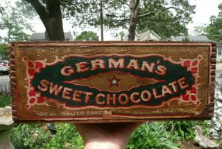 Vintage Advertising Wood Baker Chocolate Box Wooden Old General Store Dorchester