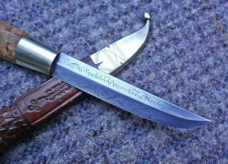 antique Fin Finland Puukko signed Hunting Knife sword vintage old Scandinavian 2