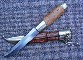 antique Fin Finland Puukko signed Hunting Knife sword vintage old Scandinavian 3