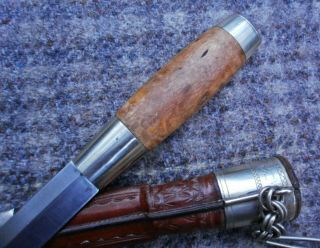 antique Fin Finland Puukko signed Hunting Knife sword vintage old Scandinavian 4