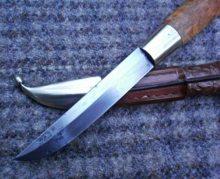 antique Fin Finland Puukko signed Hunting Knife sword vintage old Scandinavian 5